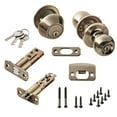 thumbnail image 3 of Keyed Entry Ball Doorknob Lock and Single Cylinder Deadbolt Antique Brass Finish Combo Pack, 3 of 9