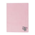 thumbnail image 2 of Bedtime Originals Twinkle Toes Soft Pink Coral Fleece Elephant Baby Blanket, 2 of 3