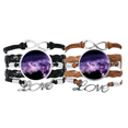 thumbnail image 1 of Pulsera pareja de cuerdas de cuero Purple Thunder cielo nocturno, 1 of 3