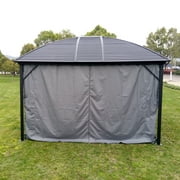 ALEKO GZM10X12C UV-Protective Polyester Curtain Panels for Hardtop Round Roof Gazebo - 12 x 10 Feet - Gray
