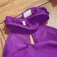 thumbnail image 6 of iEFiEL Kids Girls 3 Piece Ballet Latin Dancewear Halter Sparkling Sequins Crop Top with Tulle Tutu Skirt Headwear Dance Stage Wear Purple 6-7, 6 of 7