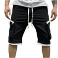 thumbnail image 1 of Cordón Atlético de Color Sólido para Hombre con Bolsillos, Pantalones Cortos Deportivos Casuales Elásticos para Hombres, 1 of 5