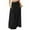 Black, variant on WTOBBY Women's Solid Color Flowy Maxi Skirt Bohemian Style Casual Summer Beach Long Skirt Elastic Waist Lightweight Tiered Pleated Skirt with Drawstring Waist,Gray 2XL
