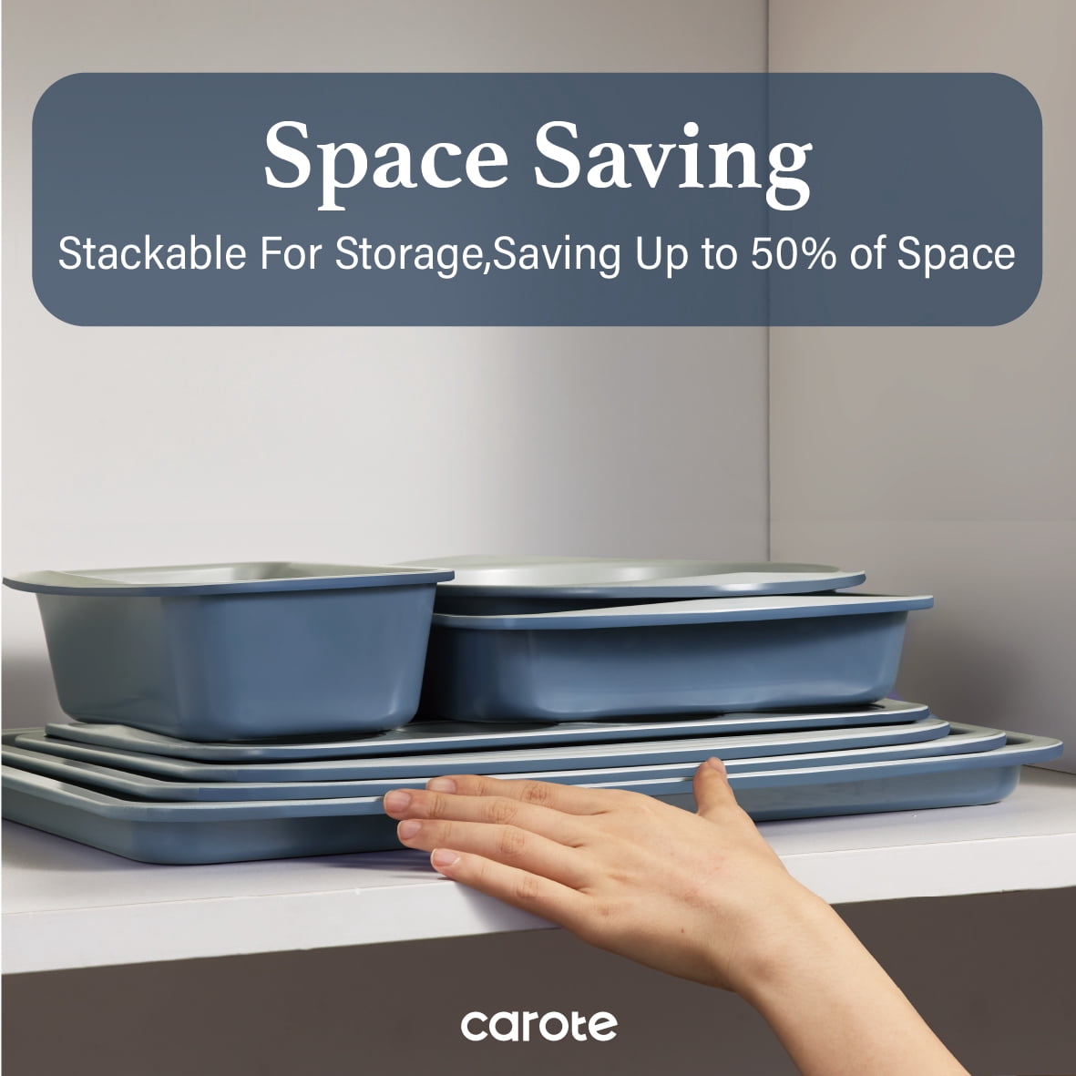 Carote 7-Piece Carbon Steel Nonstick Bakeware Set, Blue