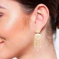 thumbnail image 3 of Efulgenz Indian Oxidized Jewellery Antique Jhumka Jhumki Earrings with Ear Support Chain Hair Accessories for Women, 3 of 5