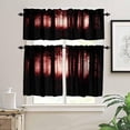 thumbnail image 3 of Dark Scary Forest Valance Curtain Gothic Style Horror Landscape Halloween Red Black Rod Pocket Valance Window Treatments Short Curtains for Kitchen Living Room 54x18 Inch + 27x24 Inch X 2, 3 of 5