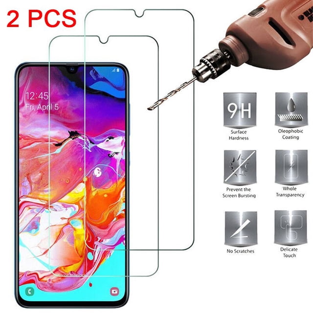 Protector de pantalla de vidrio templado 9H HD para móvil, Protector de pantalla para Samsung A50, A40, A30, A10E, A20E, Galaxy A90, A80, A70, A60, A2 Core, 2 unidades