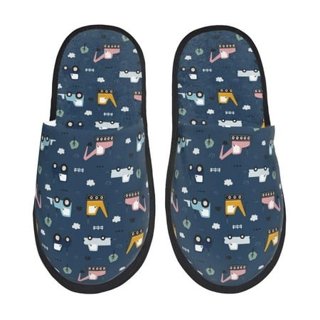 

Pofeuu Modern Modern Excavator Print EVA Fuzzy House super light Slippers Slippers Scuff Outdoor Indoor Warm Cozy Plush Bedroom Shoes Soft Flat Comfy Anti-Slip-Large