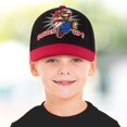 thumbnail image 2 of Gorra de béisbol Nintendo Super Mario para niños de 4 a 7 años, color negro y rojo, 2 of 6