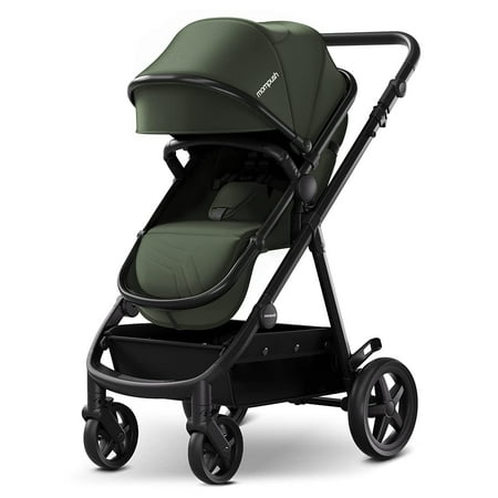 Mompush Meteor Stroller  Foldable 2 in 1 Baby Stroller  True Bassinet Mode with Reversible Seat  Full Recline  Adjustable Handlebar and Footrest  Durable Lightweight Stroller with UPF 52+ Sun Canopy