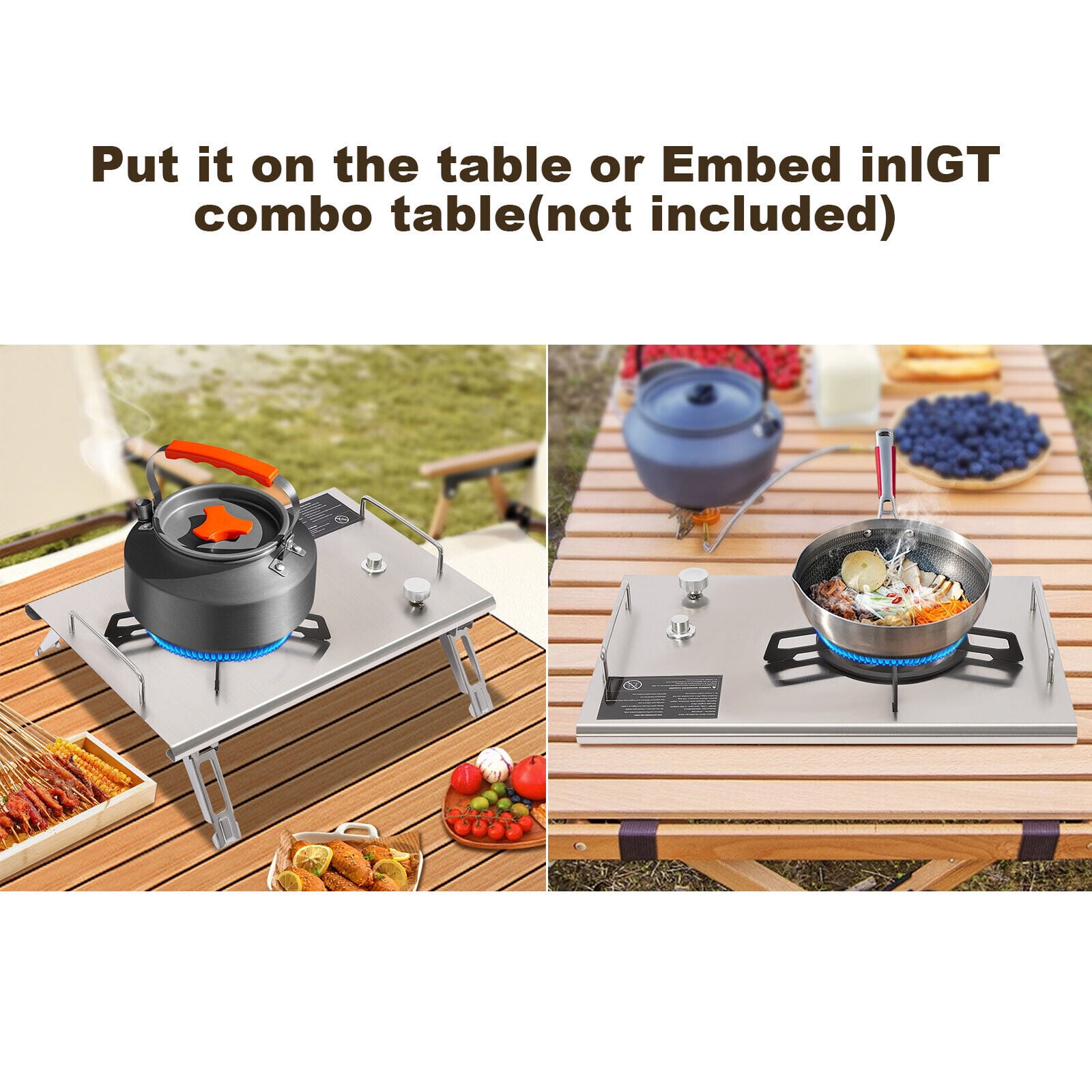 Portable 13,648 BTU Gas Stove, Stainless Steel, Single-Burner, Camping Stove for camping, hiking