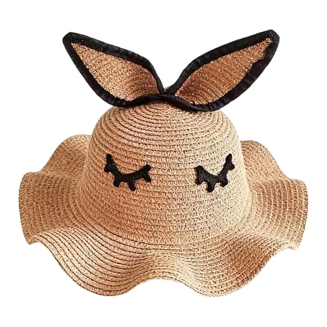 Sombrero de conejito con visera ancha, sombrero para el sol, sombrero de playa de moda, sombrero de cubo transpirable Caqui