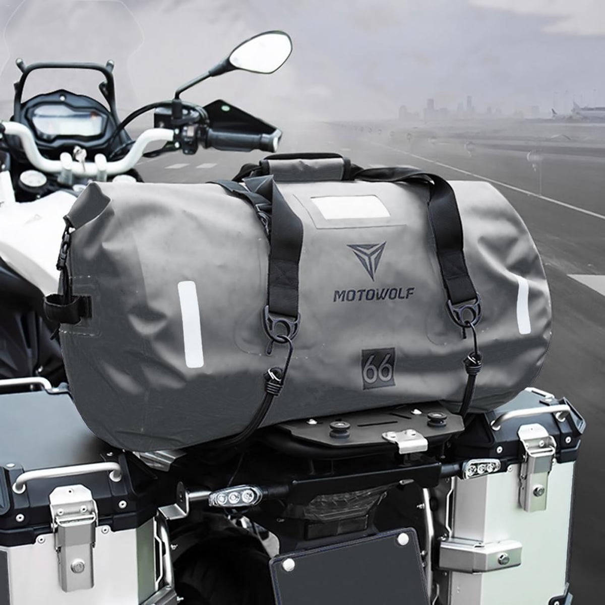 motorcycle handlebar roll bag