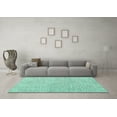 thumbnail image 3 of Ahgly Company Indoor Rectangle Abstract Turquoise Blue Contemporary Area Rugs, 5' x 7', 3 of 4