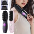 thumbnail image 2 of Digital Display Hair Straightening Comb Anti-Scald Flat Iron Heating Curler for Home/Travel, 2 of 5