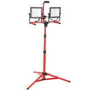 VEVOR 200W 20,000 Lumen Dual-head LED Work Light with stand, Adjustable Tripod Stand, IP65 Waterproofed LED Outdoor Light Stand