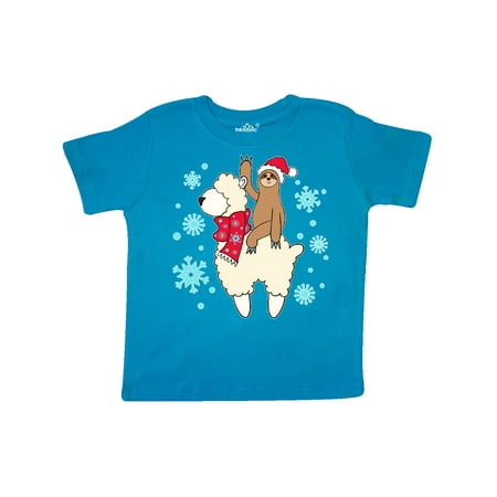 

Inktastic Christmas Cute Sloth and Llama Gift Toddler Boy or Toddler Girl T-Shirt