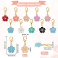 thumbnail image 2 of 1Box 1 Box 50Pcs Flower Enamel Charms Cherry Blossom Knitting Stitch Markers Clip On Bracelet Charms for Jewellery Making Sewing Weaving Zipper Pull Charm with Lobster Clasp Locking Crochet, 2 of 5