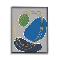 Stupell Industries Oblong Geometric Shapes Abstract Painting Black Framed Art Print Wall Art, 11 x 14