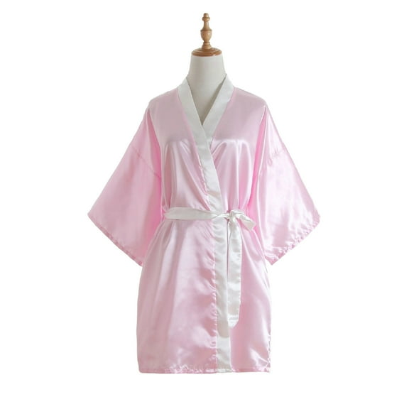 successthop Silk Robes for Women Long Lightweight Bathrobe Loose Housecoat Bath Spa Belted Sleepwear Ladies Nightgown