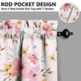 thumbnail image 3 of Botanical Flower Kitchen Curtains 2 Pack - 27.5x39 Inch Retro Floral Print, Semi-Sheer Tier Curtains with Rod Pocket for Farmhouse Decor, 3 of 4