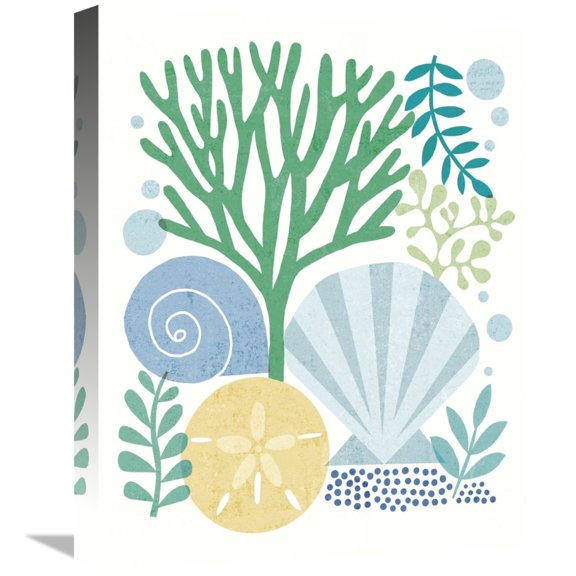 Global Gallery's 'Under Sea Treasures VI Sea Glass' By Michael Mullan Stretched Canvas Wall Art