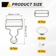 thumbnail image 2 of Uxcell 8 Set Metal Overalls Buckles, 1-1/4" Overall Suspender Clips, Adjustable Buckle Replacement with Sliders and Buttons for Bib Trousers Jeans Suspender, Silver, 2 of 6