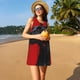 thumbnail image 3 of Fotbe Black Dog Red Background Vestido de Verano sin Mangas para Mujer – Vestido Midi Línea A, Estilo Camiseta Floral, Vestido Playero Casual y Fluido, 3 of 7