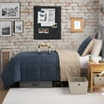 thumbnail image 5 of The Sheet Lab Reversible Box Stitch Comforter Set, 2-Piece Twin/Twin XL – Navy Blue/Tan, 5 of 9