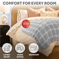 thumbnail image 6 of Sunbeam Heated Tartan Gray Throw Blanket Microplush Faux Shearling 4 Heat 50x70, 6 of 11