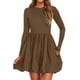 thumbnail image 1 of Vestido PRETTYGARDEN 2025 Casual de Manga Larga Mini Marrón Talle S, 1 of 8
