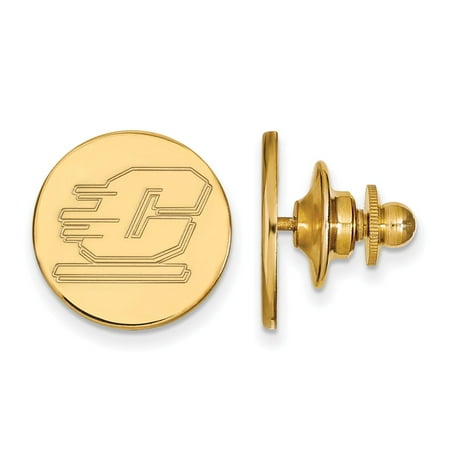 Solid 925 Sterling Silver with Gold-Toned Central Michigan University Lapel Pin (15mm x 15mm)