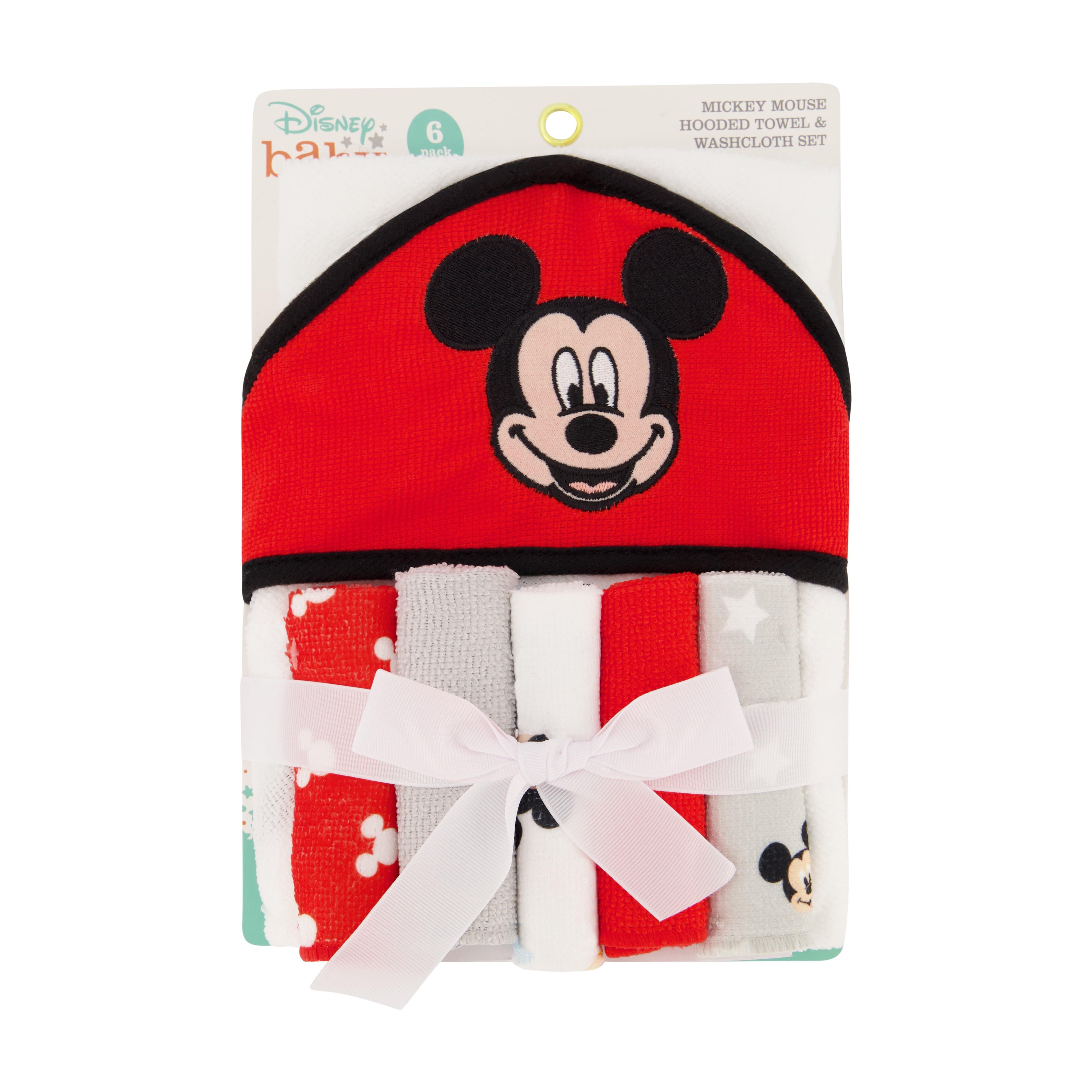 NEW Disney Mickey Mouse 2 Piece Kids Bath Towel and Washcloth Set 