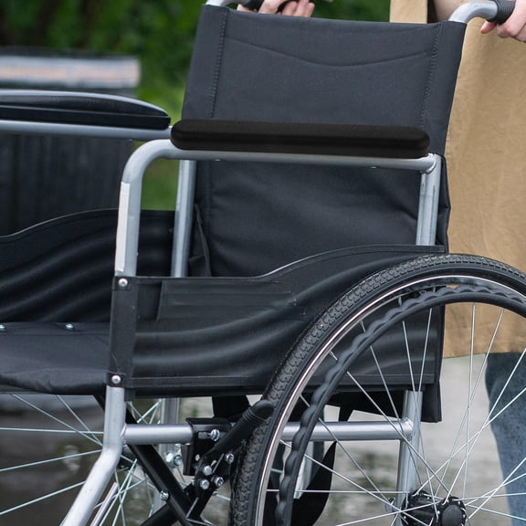 NICEXMAS 1 Pair Wheelchair Arm Rest Cushion Black Plastic Elbow Fatigue Relief for Elderly