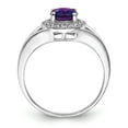 thumbnail image 3 of Sterling Silver Rhodium-plated Diam. & Amethyst Ring QBR11FEB, 3 of 11