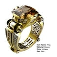 thumbnail image 5 of Soumake Mens Ring Vintage Jewelry Gift Copper Rhinestone Inlaid Carved Finger Ring For Daily Life Fashion, 5 of 8