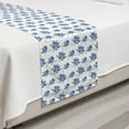 thumbnail image 2 of Floral Bed Runner, Repeating of Blooming Cornflowers, Decorative Accent Bedding Scarf for Hotels Homes and Guestrooms, Twin, White Ceil Blue, by Ambesonne, 2 of 2