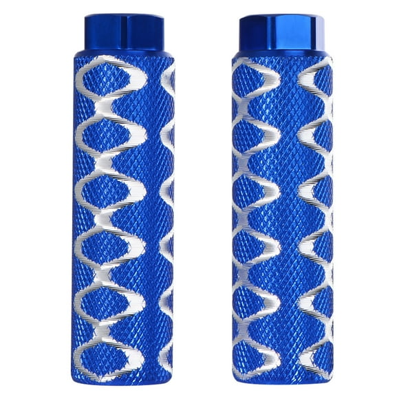 1 Pair Aluminum Alloy Bycicle Pedal Bike Sturdy Cylinder Seat Axle Stunt Pegs Mountain Bike Accessory with Big Hole (Blue)