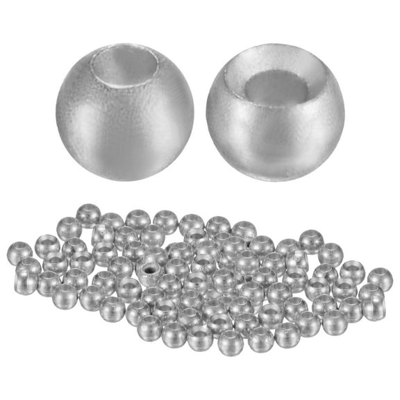 Uxcell 2mm Dia Tungsten Beads for Fly Tying [100PCS] - Slotted Head Ball- [#18-20 - Tungsten Color] Sink Deeper Tapered Hole Fly Fishing Materials
