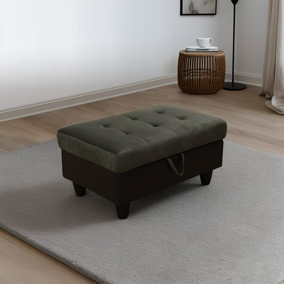 Flannel And PVC Storage Ottoman