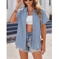 thumbnail image 2 of Zeagoo Button Down Shirts for Women Short Sleeve Trendy Lightweight Summer Tops Collar Work Blouse, 2 of 6