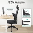 thumbnail image 4 of MotionGrey MC2 Ergonomic Office Chair – Comfy High-Density Foam Seat, Flip-Up Armrests, Removable Headrest – Space-Saving Computer Desk Chair for Home, Gaming & Office - Black, 4 of 10