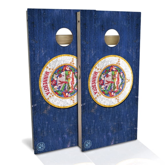 Skip's Garage | Minnesota Flag Cornhole Board Set | Includes Boards & Bags | Choose Your Size & Accessories