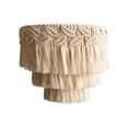 thumbnail image 4 of Milaget Macrame Lamp Shade Handmade Bohemian Hanging Light Cover Pendant Light Shade for 30cmx35cm, 4 of 9
