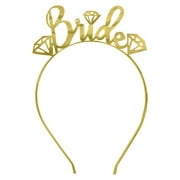 Bride Gem Metallic Gold Headband Tiara - Bridal Hair Accessories, Bridal Shower Gift & Bachelorette Party Supplies