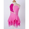 thumbnail image 3 of TSSOE Kids Girls Sleeveless Figure Ice Skating Dress Rhinestone Gymnastic Dance Leotard Competition Costume Hot Pink 12, 3 of 7