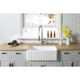 thumbnail image 2 of Gourmetier GKFA301810CD Arcticstone 30" Solid Surface White Stone Apron-Front Single Bowl Farmhouse Kitchen Sink with Strainer, Matte White, 2 of 7