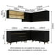thumbnail image 3 of Madesa Gabinete de Cocina Integral Completa de Esquinero 382 cm Reims Negro 01, 3 of 10