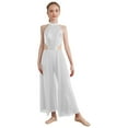 thumbnail image 3 of iiniim Girls Sparkly Ballet Leotards Ballroom Dancing Outfit Shiny Jazz Latin Dance Dress Gymnastic Tutu Skirt White 6, 3 of 7