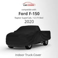 thumbnail image 2 of Indoor Truck Cover Compatible with 2020 Ford F-150 Raptor SuperCab, 5.5 Ft Bed - Black Satin - Ultra Soft Indoor Material - Keep Vehicle Looking Between Use - Includes Storage Bag, 2 of 5